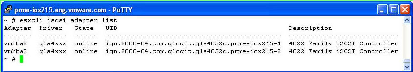 使用命令行查看iSCSI HW Initiator配置及网络_iscsi