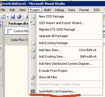 The Excel Connection Manager is not supported in the 64-bit version of SSIS, as no OLE DB provider i_The Excel Connection