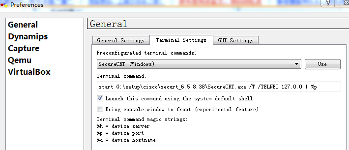 将GNS3与secure_crt结合起来_crt GNS设置_02