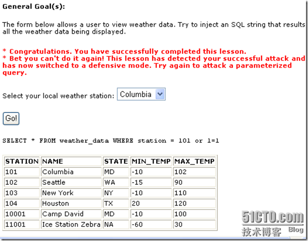 Webgoat 笔记总结 -Injection flaws_blank_05