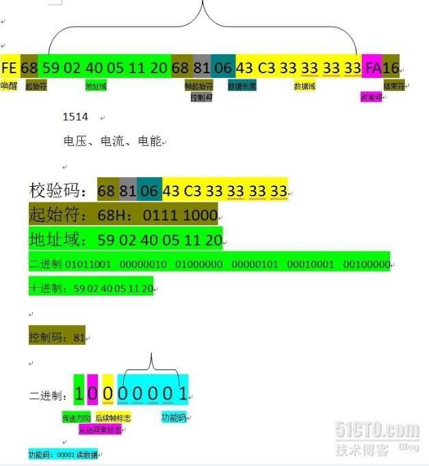 根据dl645协议解析电表返回的数据，并获取电能数_解析电表返回的数据