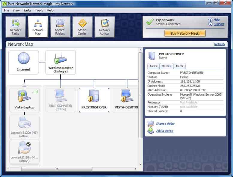 优秀免费网管软件--1．Network Magic _Windows