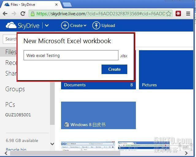 如何在Sky Drive上创建文档、文件夹_Web App_02