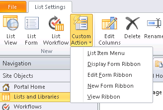 用SharePoint Designer创建Ribbon自定义操作（Custom Action）_ sharepoint 2010