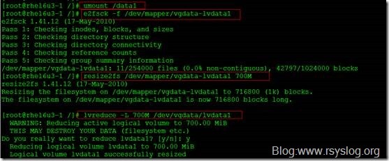Linux LVM逻辑卷配置过程详解（创建，增加，减少，删除，卸载）_linux磁盘管理_22