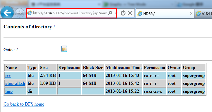 hadoop安装之后 在浏览器点击Browse the filesystem 提示地址无效_hadoop Browse the fi_02