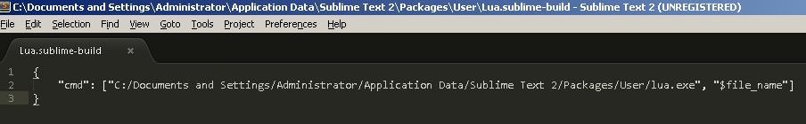 Sublime Text 2编译Lua脚本_Sublime_02