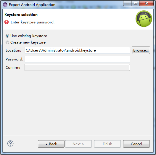 eclipse中导出签名的apk_eclipse  apk  keysto_04