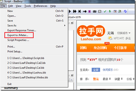 Badboy自动化测试工具10 导出脚本用于JMeter性能测试_Badboy JMeter_02