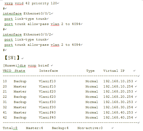 华为交换机基于SVI的VRRP多备份组_交换机_05