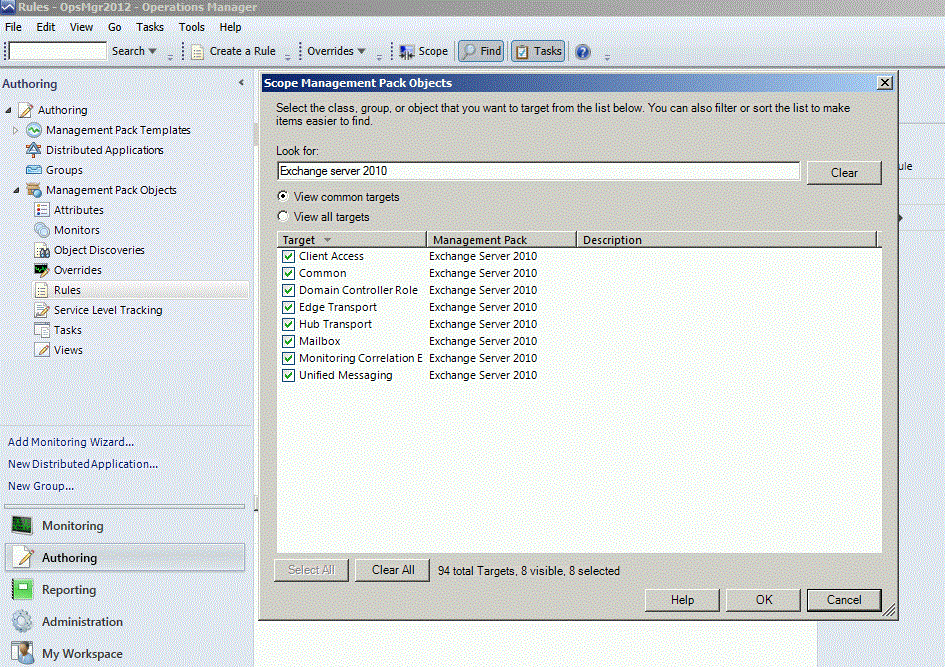 在SCOM 2012 上安装Exchange 2010 MP_Exchange 2010_08