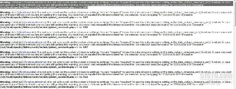 php5.3 + cacti 出现 date_default_timezone_set() function 错误提示的解决方法 _required