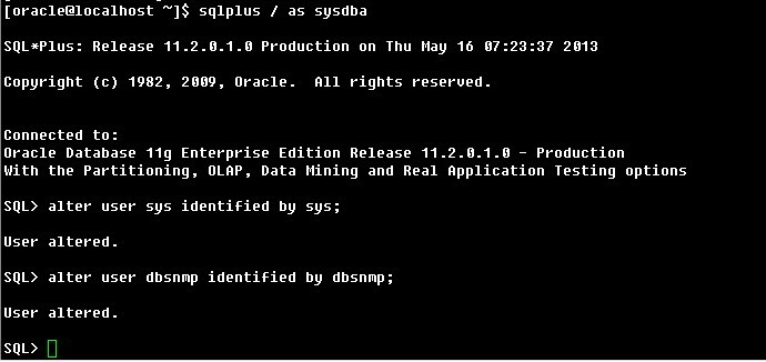 oracle更改system和sys用户密码的命令_oracle
