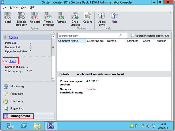 System Center 2012 SP1 Data Protection Manager 配置磁盘与安装代理_Microsoft