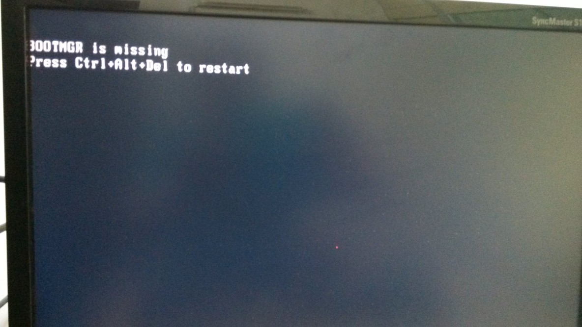 windows启动提示bootmgr is missing 解决方法_windows启动提示bootmgr