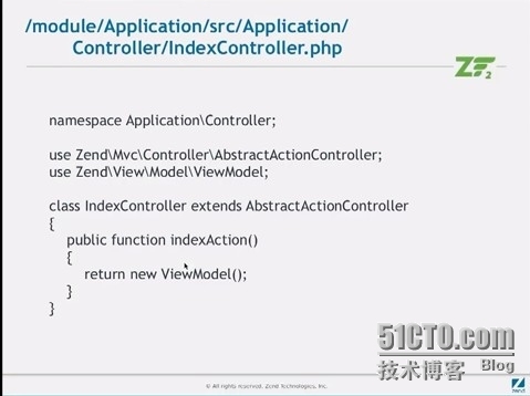 The MVC architecture of ZF2  --  youtube_zendframwork2_20