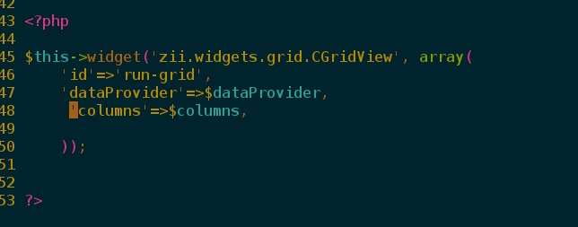 yii cgridview 动态生成列_Cgridview_04