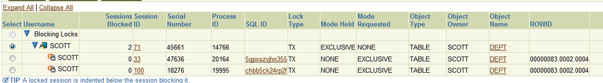 oracle 阻塞会话的查看与解除_oracle_05