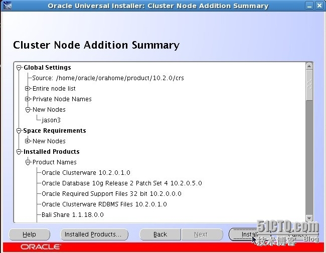 RedHat 5.6_x86_64 + ASM + RAW+ Oracle 10g RAC （八） 添加节点—安装clusterware_ASM_03