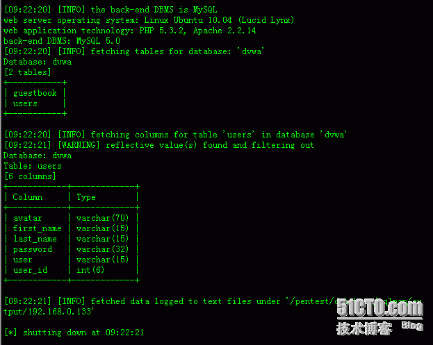 BT5利用sqlmap对漏洞靶机扫描_BT5_02