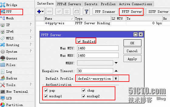 ROS  vpn (pptp) 配置及端口绑定配置_端口绑定_02