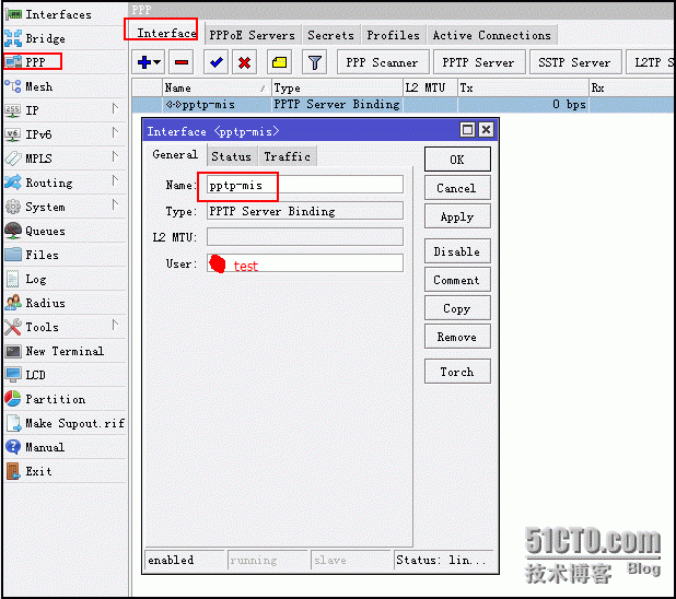 ROS  vpn (pptp) 配置及端口绑定配置_ROS PPTP_07