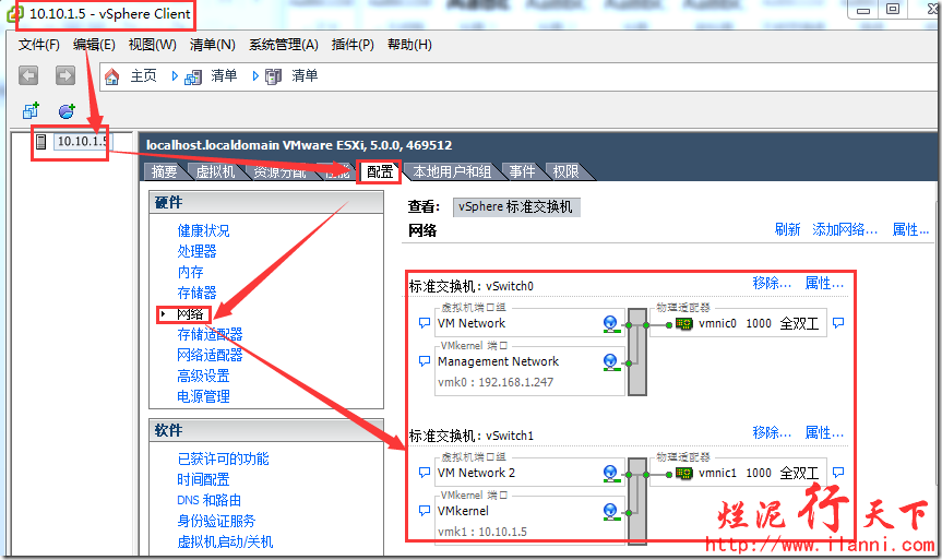 烂泥：更换ESXI5.0管理网卡及管理IP地址_ESXI5.0_20