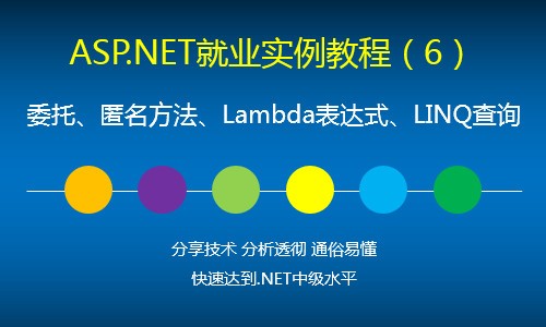 ASP.NET实例视频教程（6）委托、匿名方法、Lambda、Linq查询
