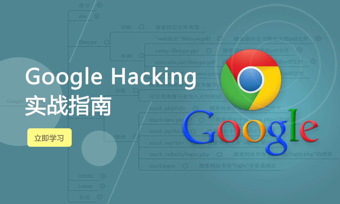 《Google Hacking实战指南》陈鑫杰主讲【Web安全渗透系列视频课程】