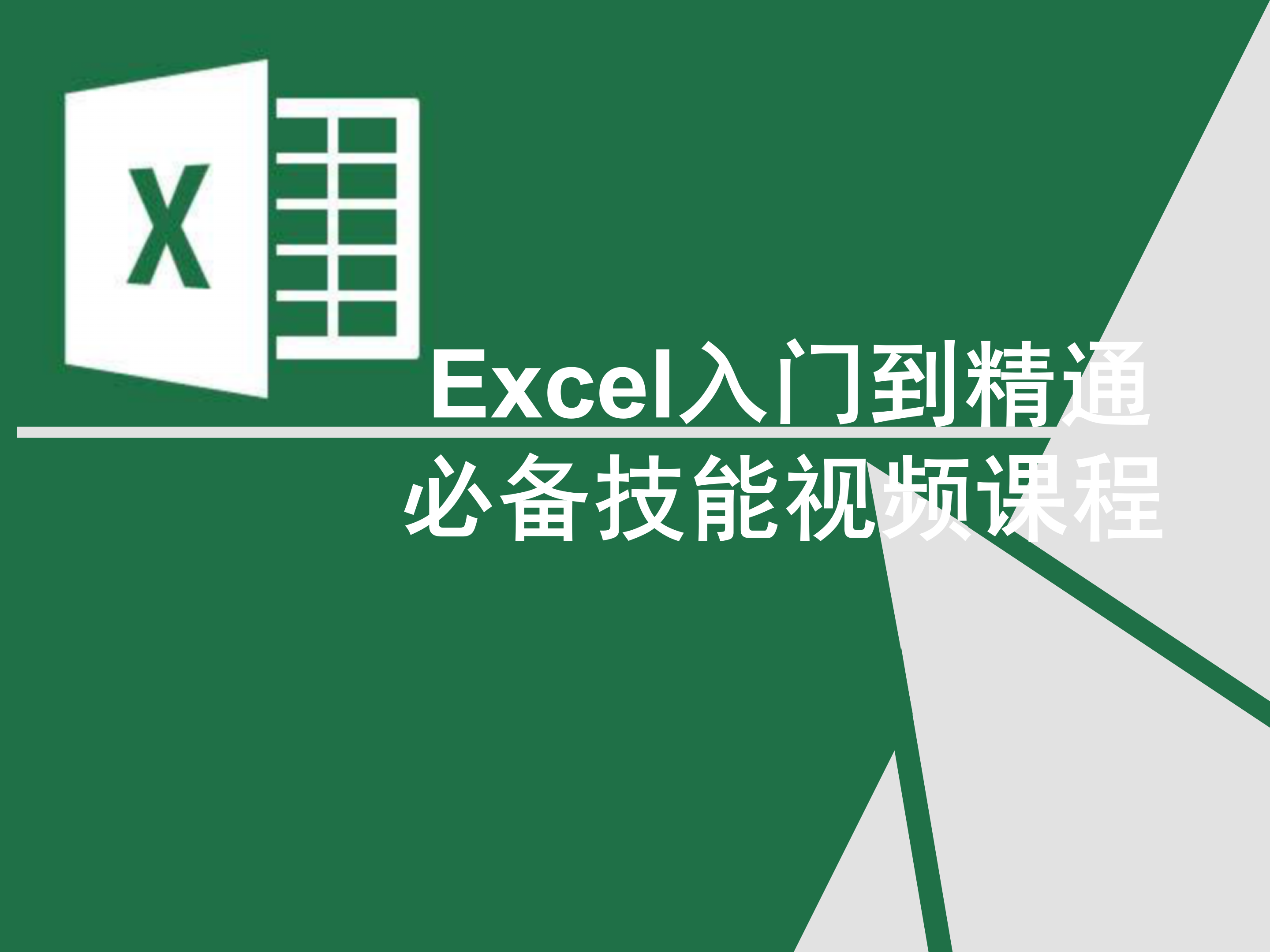 Excel基础与提升必备技能视频课程