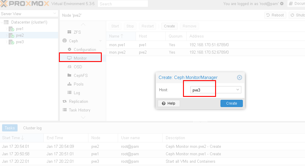 ProxmoxVE 之 5.3集群安装及使用ceph_ProxmoxVE_04