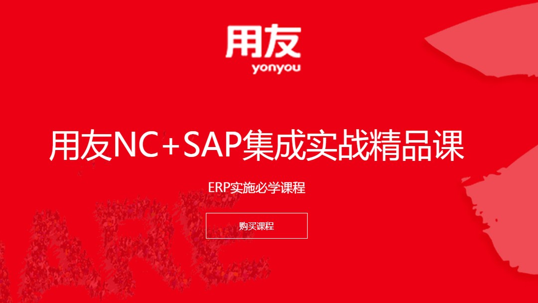 用友ERP-NC+SAP集成实战精品课