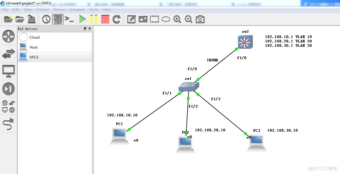 使用3层交换机来实现VLAN之间的通信_VLAN_02