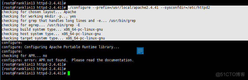 CentOS 7上安装源码Apache包并启用该服务，含解决“ APR not found ”_yum_08