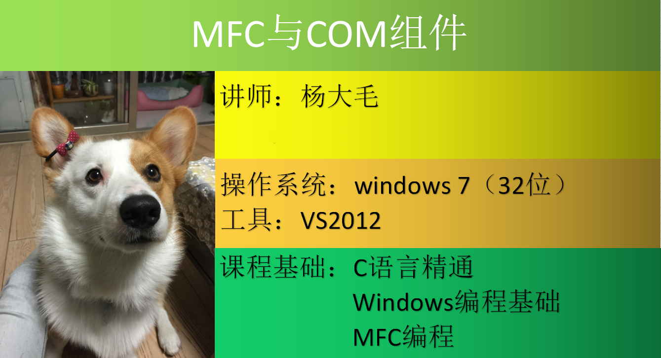  MFC and COM Component Video Course (use MFC to write COM components and ActiveX controls)