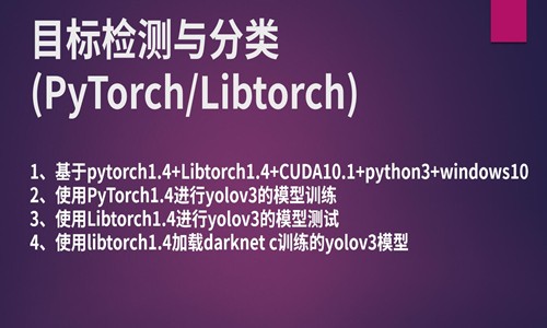 目标检测与分类实战入门课程(PyTorch/Libtorch)