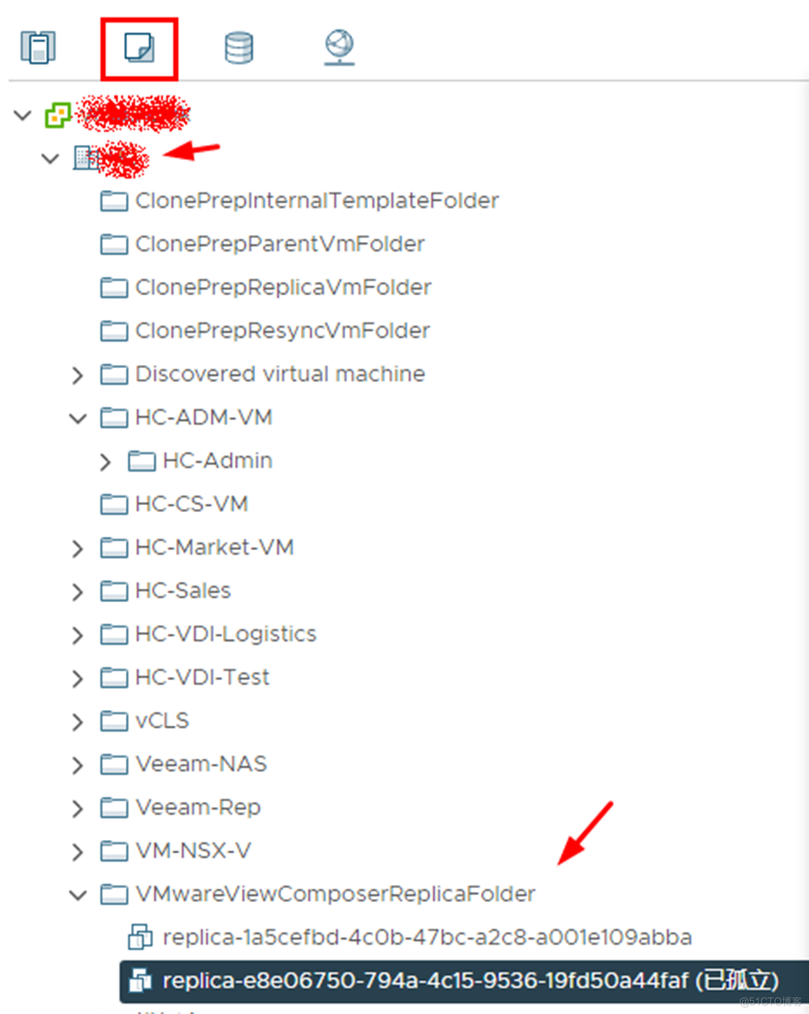 从vCenter Server中删除不再使用的replica-虚拟机_虚拟桌面_02