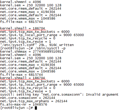 OS Kernel Parameter shmall_vim