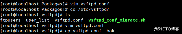3. 在进行vim ftpd.conf这个配置文件进行配置时，首先先进行一下备份.PNG
