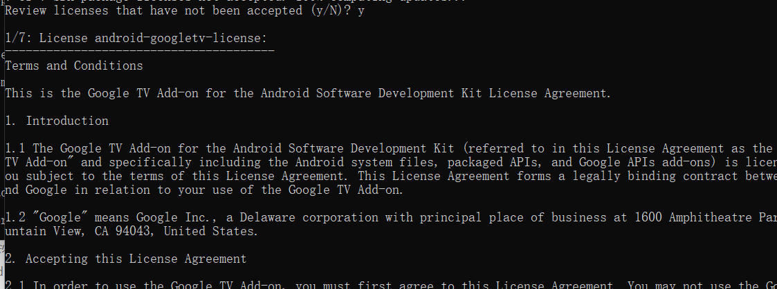 sdkmanager accept license