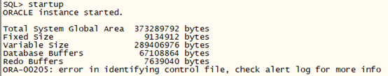 ora-00205 无法识别控制文件_解决方案