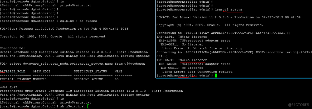 DataGuard failover dg role自动切换模式测试_sql