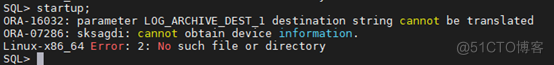 ORA-16032，parameter log_archive_dest_1destination string cannot be translated_hive