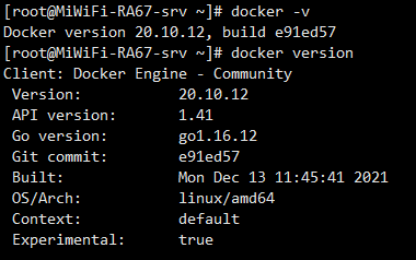 (4)安裝完後查看docker版本[root@miwifi-ra67-srv ~]# 67systemctl