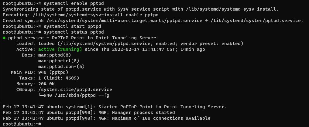 How to install pptpd on Ubuntu 20.04.3 LTS_pptpd_05
