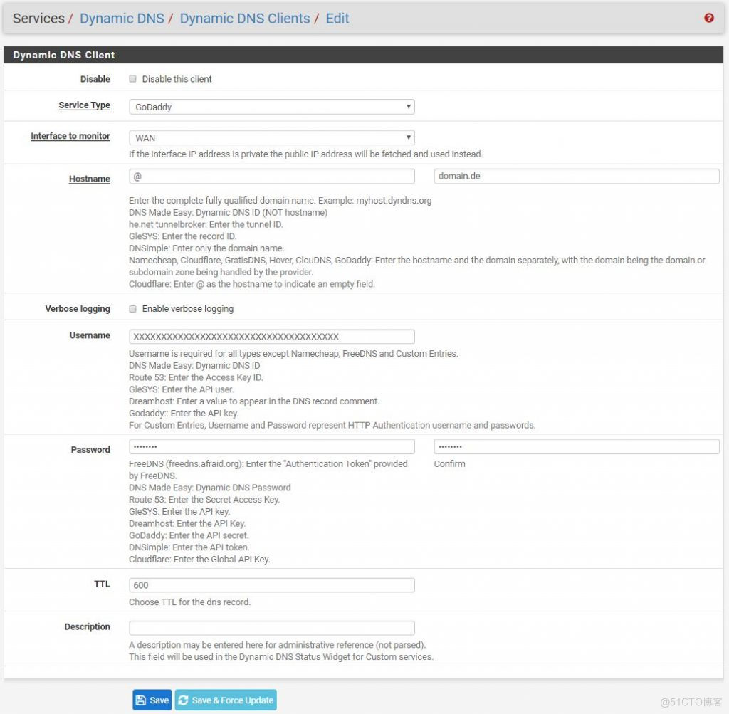 在pfSense下设置GoDaddy动态DNS API记录_pfsense 动态DNS_03