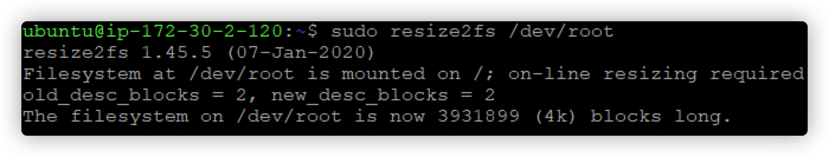 AWS EC2 Ubuntu 根目录扩大空间_空间_05