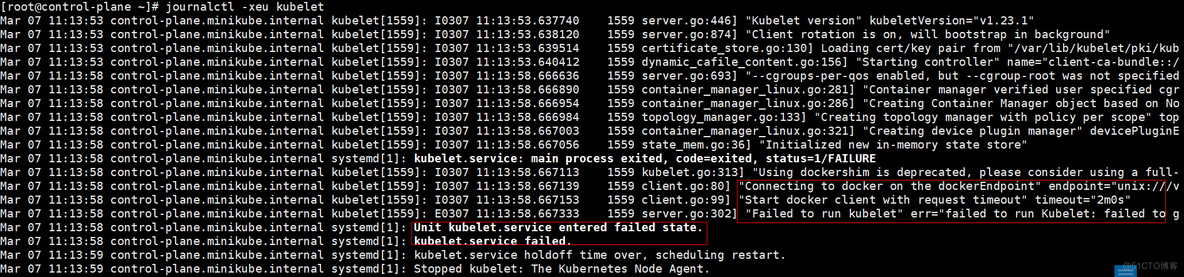 Job docker.service/start failed with result 