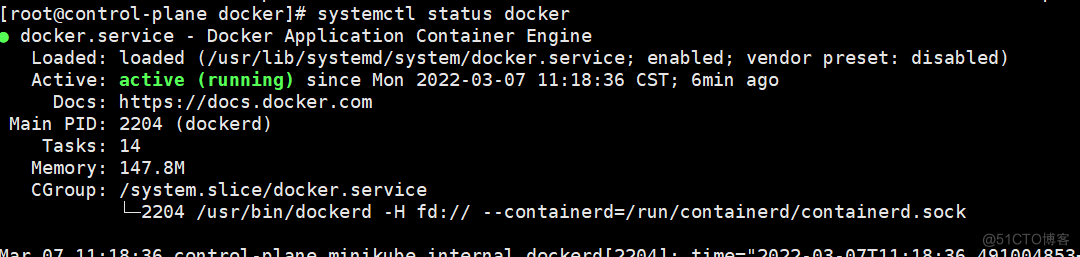 Job docker.service/start failed with result 