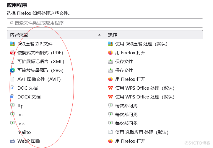 新版火狐增加“文件与应用程序”中应用程序的内容类型_菜单栏_02